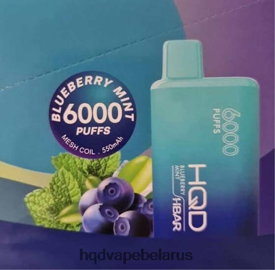 HQD HBAR 6000 затяжек 602NDF51 черника и мята HQD vape belarus